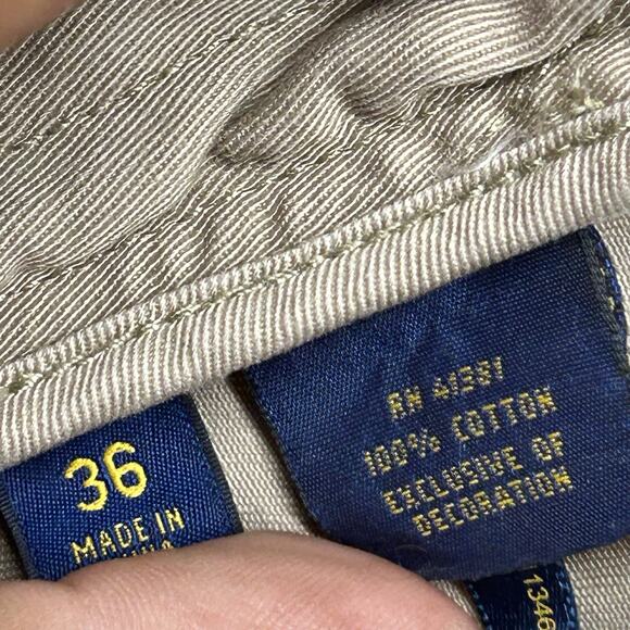 Polo Ralph Lauren Shorts Men's 36 Khaki Cotton Twill Relaxed Classic Fit Summer - Picture 7 of 8
